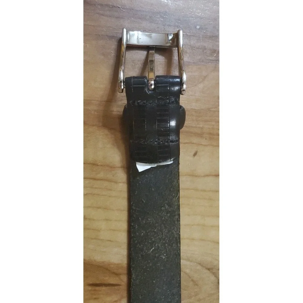Decorative Genuine Leather Work Belt Mens Size 34 Black